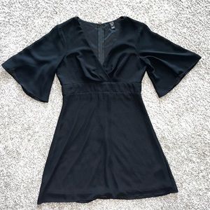 Short Black Flowy Chiffon Dress